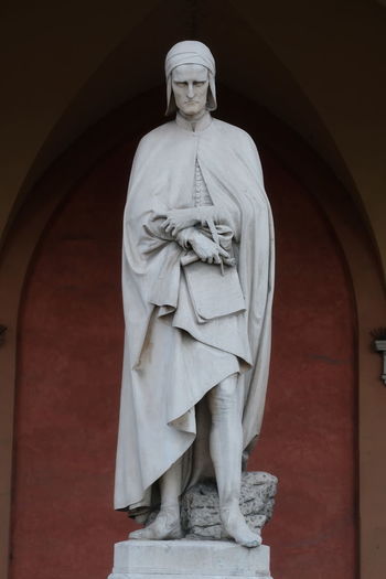 Low angle view of statue against building