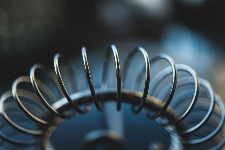 High angle view of spiral metal