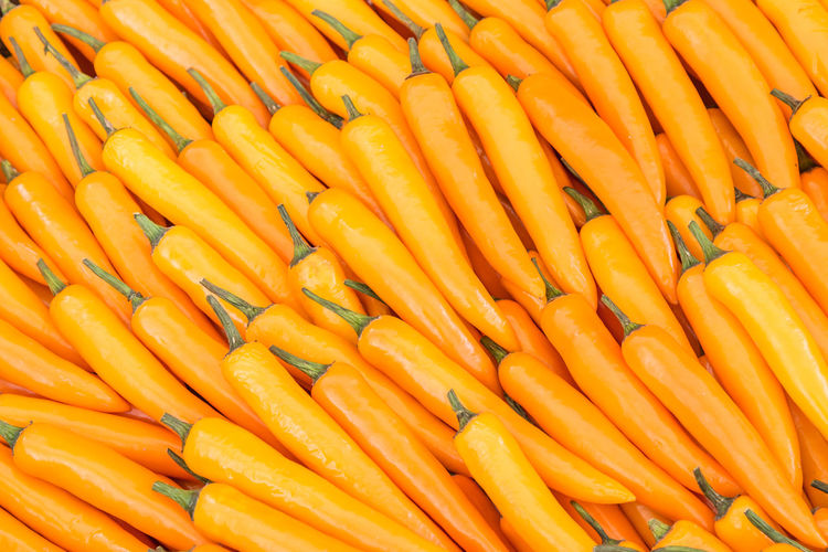 Full frame shot of orange for sale in market