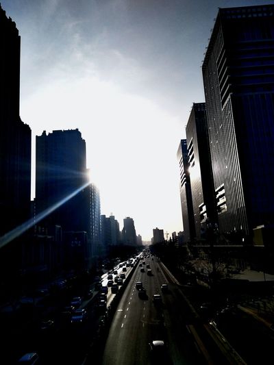 Cars moving on road in city