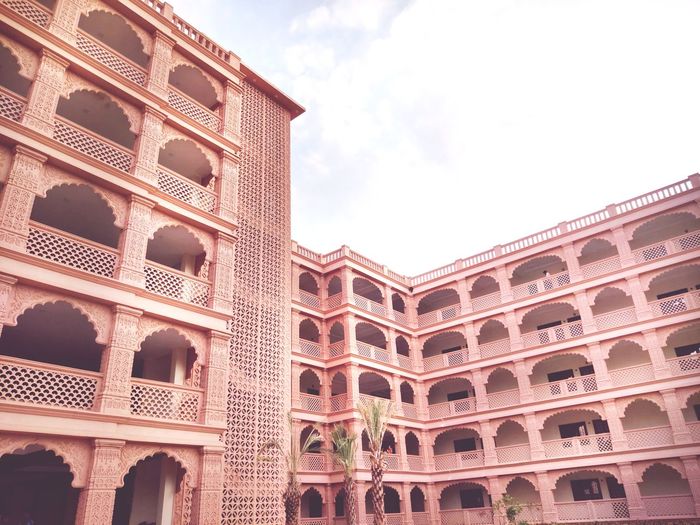 Low angle view of historical building against sky