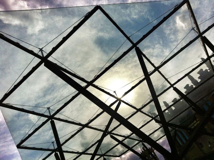 Low angle view of skylight against sky