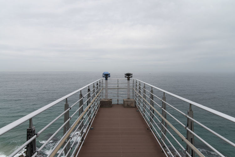 Pier over sea against sky
