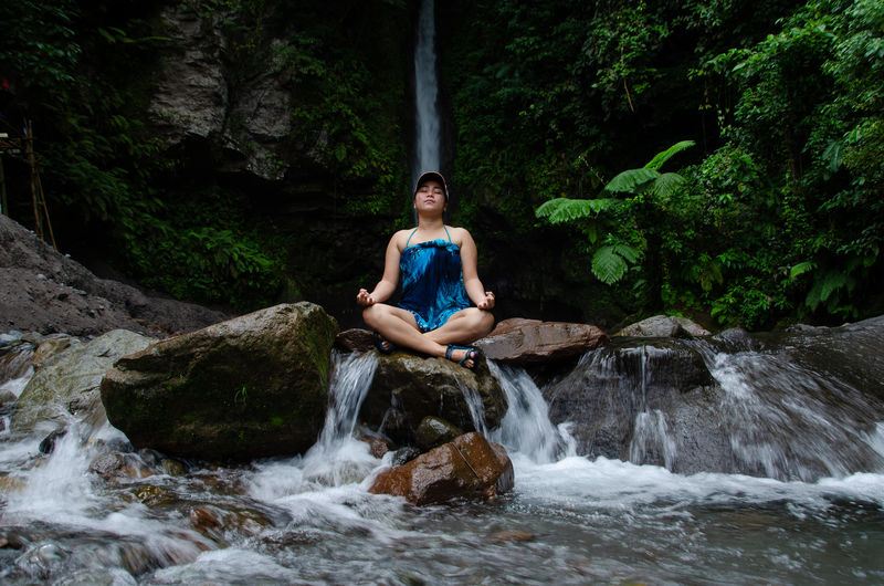 A picturesque scene in tuasan falls, camiguin island philippines. 
