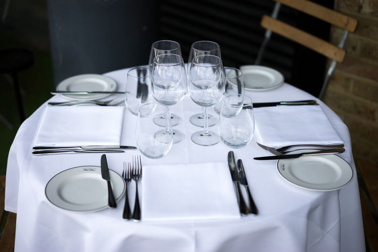 Table set ready for lunch