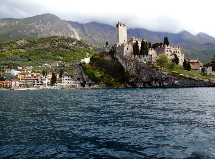 The scaliger castle at malcesine on italian lake garda.
