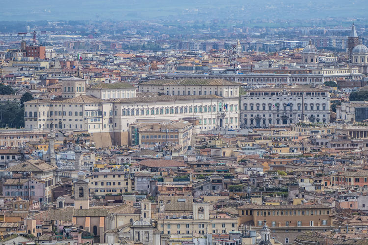 Aerial view of the quirinal palace in rome