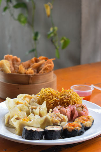 Close-up of food in plate dumplings