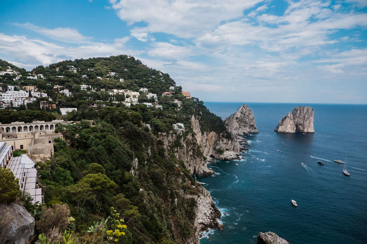 View over capri island near the sea