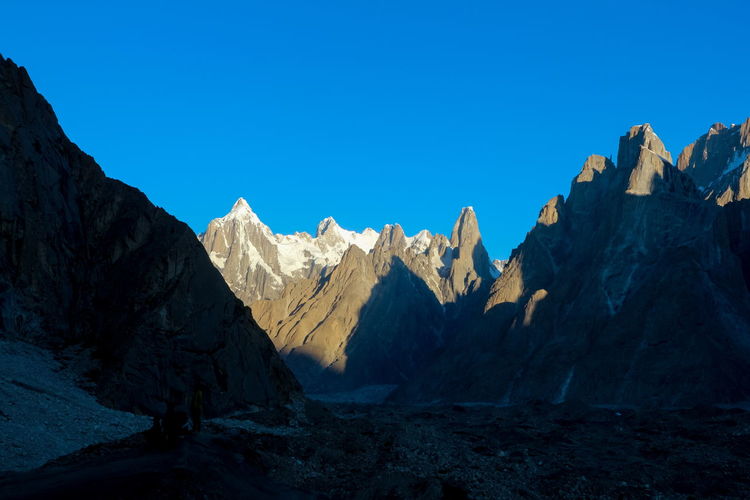 Landscape of karakorum mountain in summer, khuspang camp, k2 laila peak and gondogoro glacier