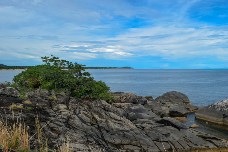 Scenic view of sea against sky, kande beach, lake malawi, malawi 