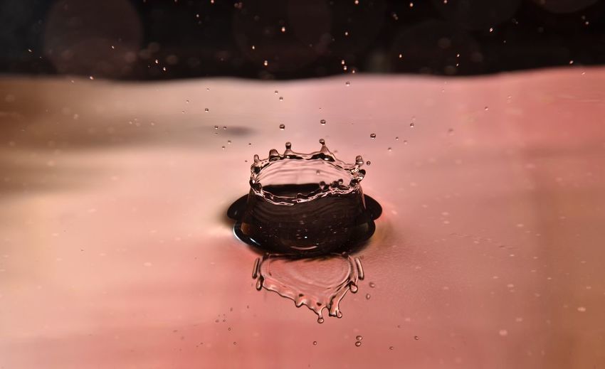Close-up of crown shape in water