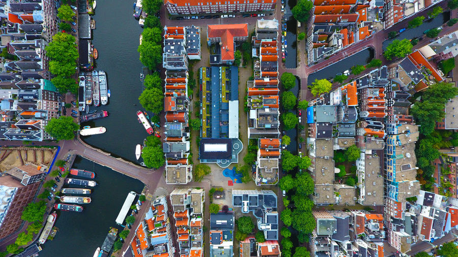 High angle view of cityscape