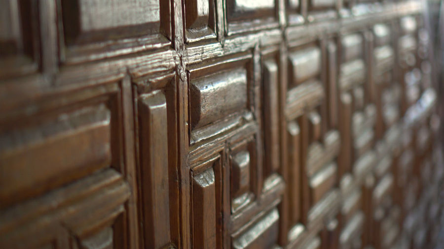 Full frame shot of metal door in building