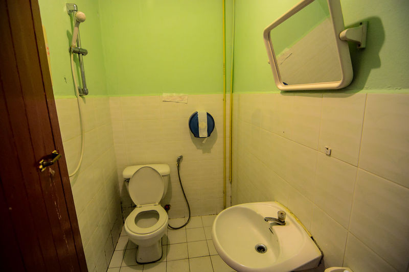 High angle view of bathroom