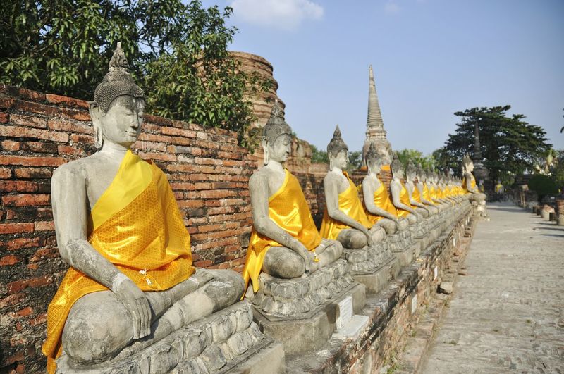 View of buddha statues
