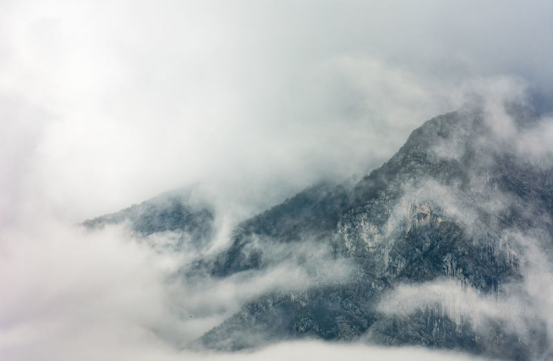 Low angle view of mountain against sky