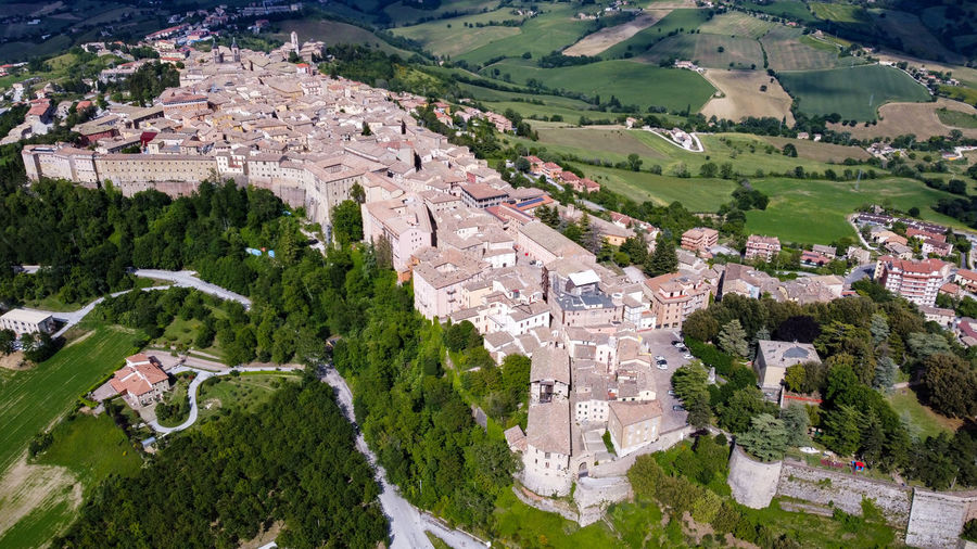 High angle view of townscape