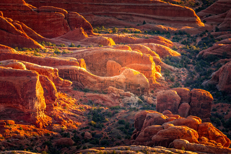 Aerial view of rock formations
