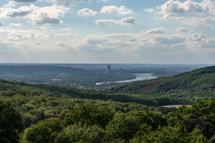 View a mountain over bonn cologne and the rhine.