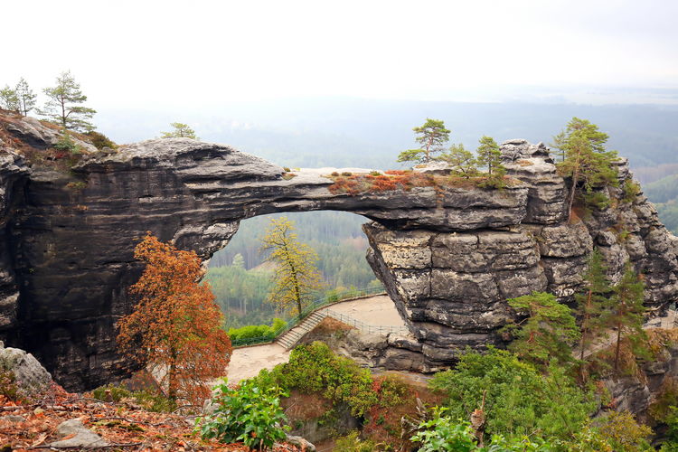 Prebischtor in bohemian switzerland is a natural wonder and was created by erosion