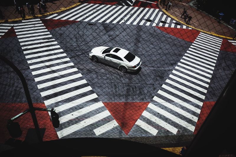 Close-up high angle view of car