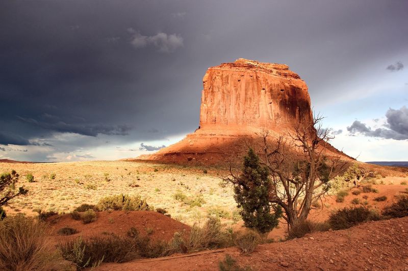 Scenic view of mountain against sky at monument valley navajo tribal park