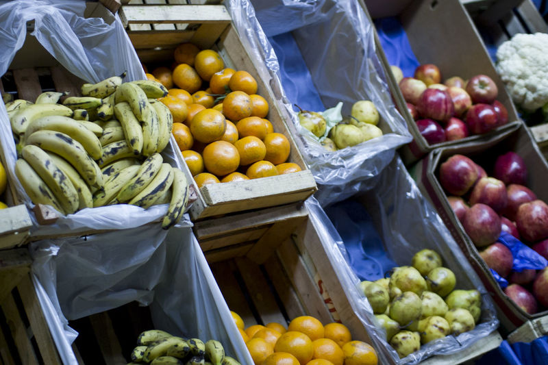 Fruits for sale at market stall