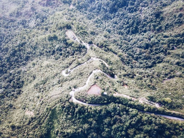 High angle view of mountain road