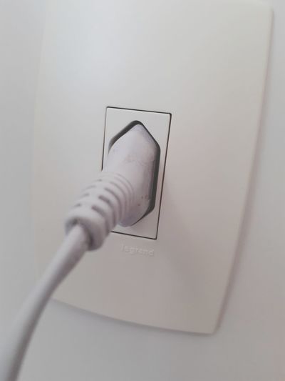 Close-up of electric cable plug