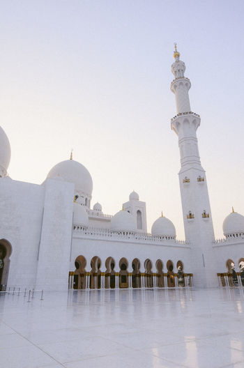 Grand mosque against clear sky