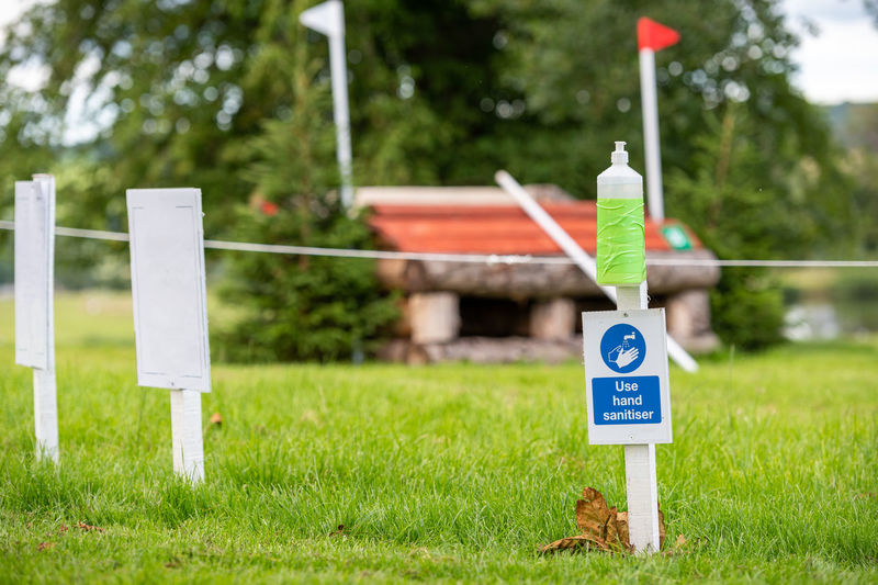 Information sign on field