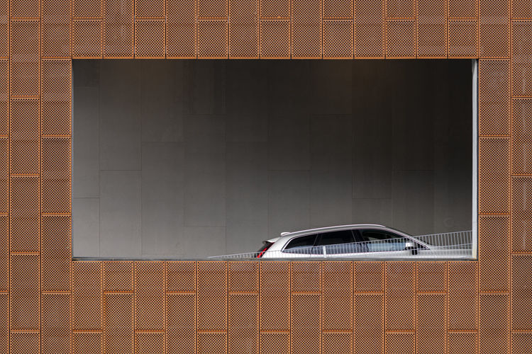 Car seen through parking window