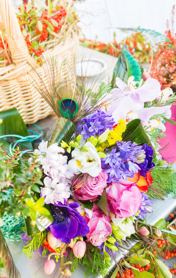 Close-up of multi colored flower bouquet