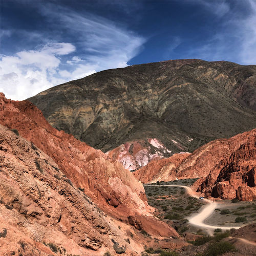 The stunning arid landscape of peaks and valleys in northern argentina. 