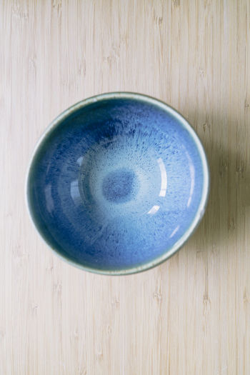 Directly above shot of blue drink on table