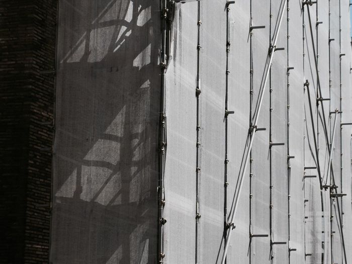 Low angle view of scaffolding on building