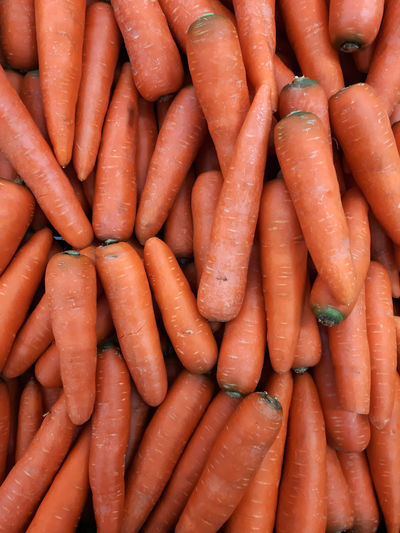 Full frame shot of carrots for sale at market stall