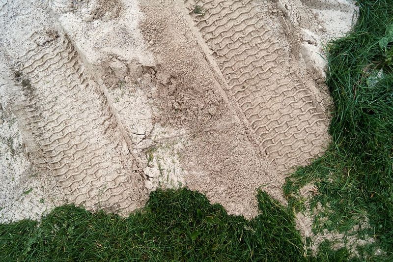 High angle view of rocks on field