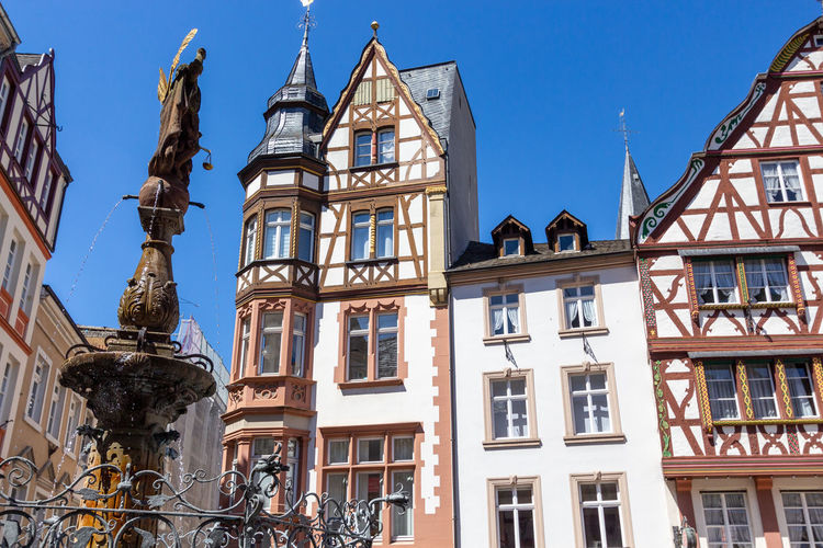 Market place in bernkastel-kues on river moselle, germany