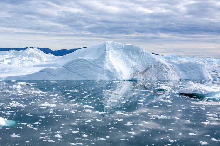 Scenic view of  iceberg against sky