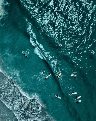 High angle view of sea