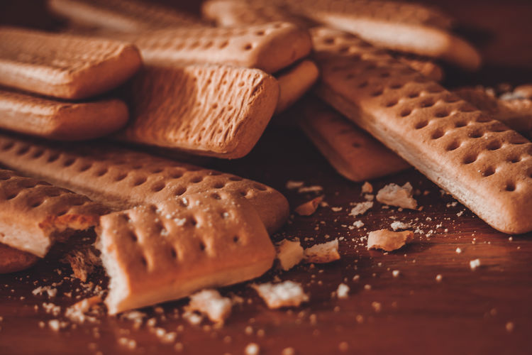 Close-up of cookies on table