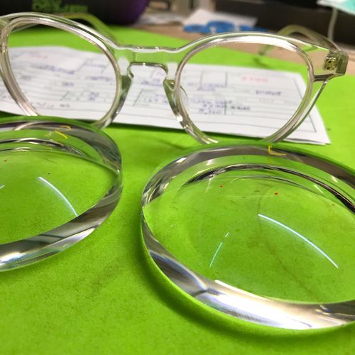 High angle view of glasses on table