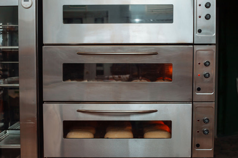 Freshly baked bread in the oven