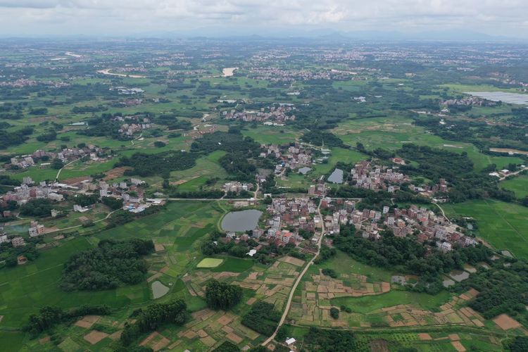 High angle view of townscape against sky