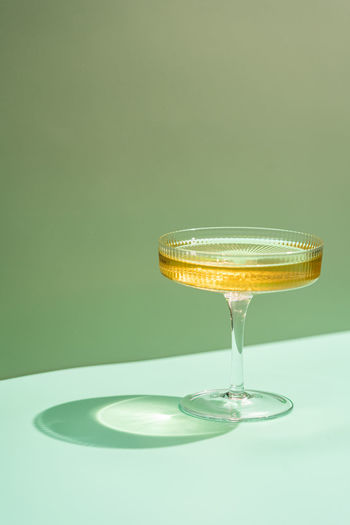 Close-up of drink served on table