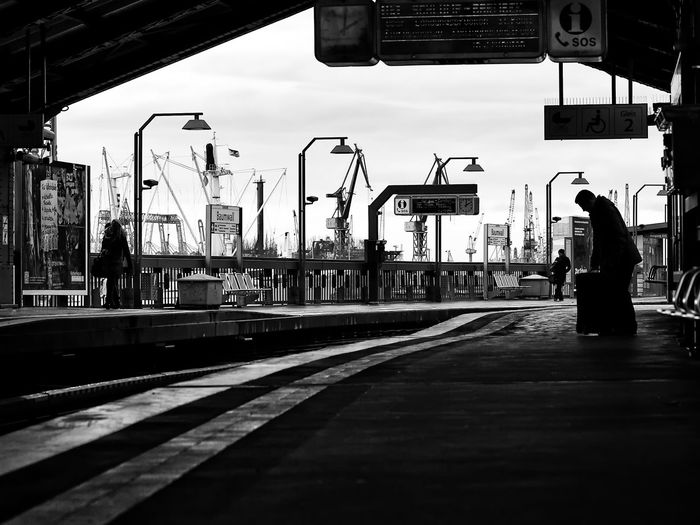 Railroad tracks at dusk