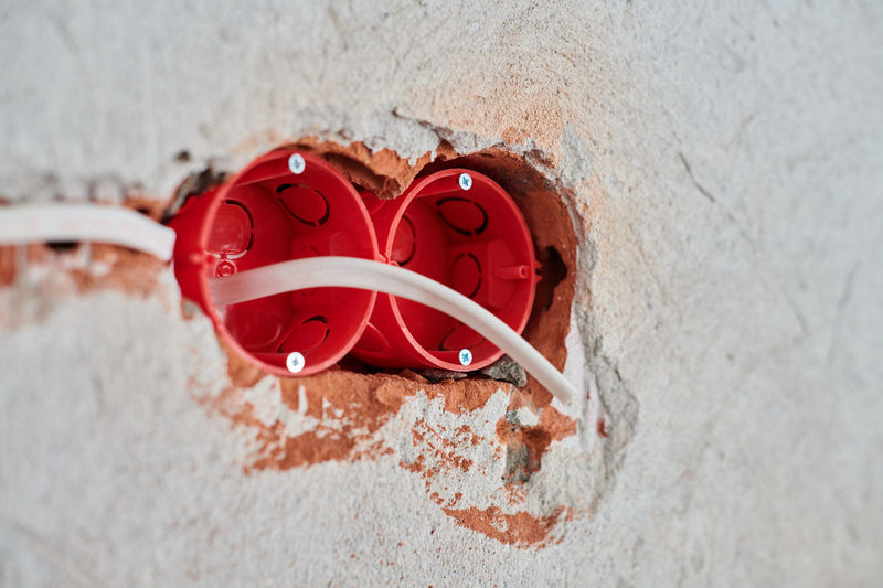 Close-up of red heart shape on wall
