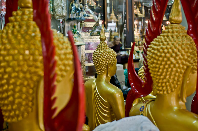 Buddha statues displayed in store